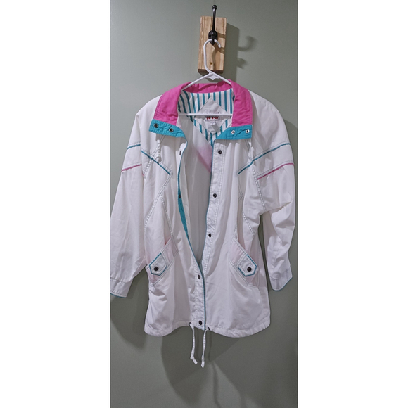 Vintage New York Girl Long Sleeve Button Front Jackets White Size M Women - Picture 1 of 3